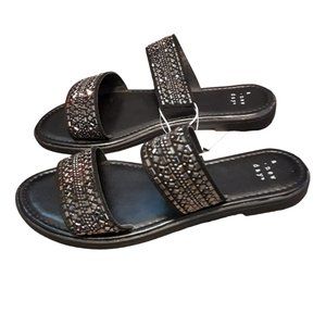 Sandalias de color negro para dama con incrustaciones de piedra  marca Kersha